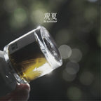 TO SUMMER Void Eau de Parfum bottle tilted in hand, amber tea-toned liquid