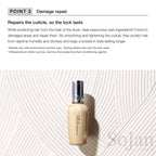 ReFa Maegami Lock 100ml bottle on cream texture, damage repair