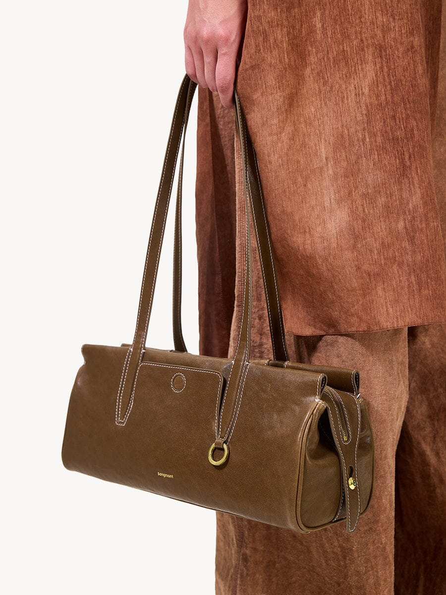 Songmont Yore Baguette Bag Sandal strap and hardware detail