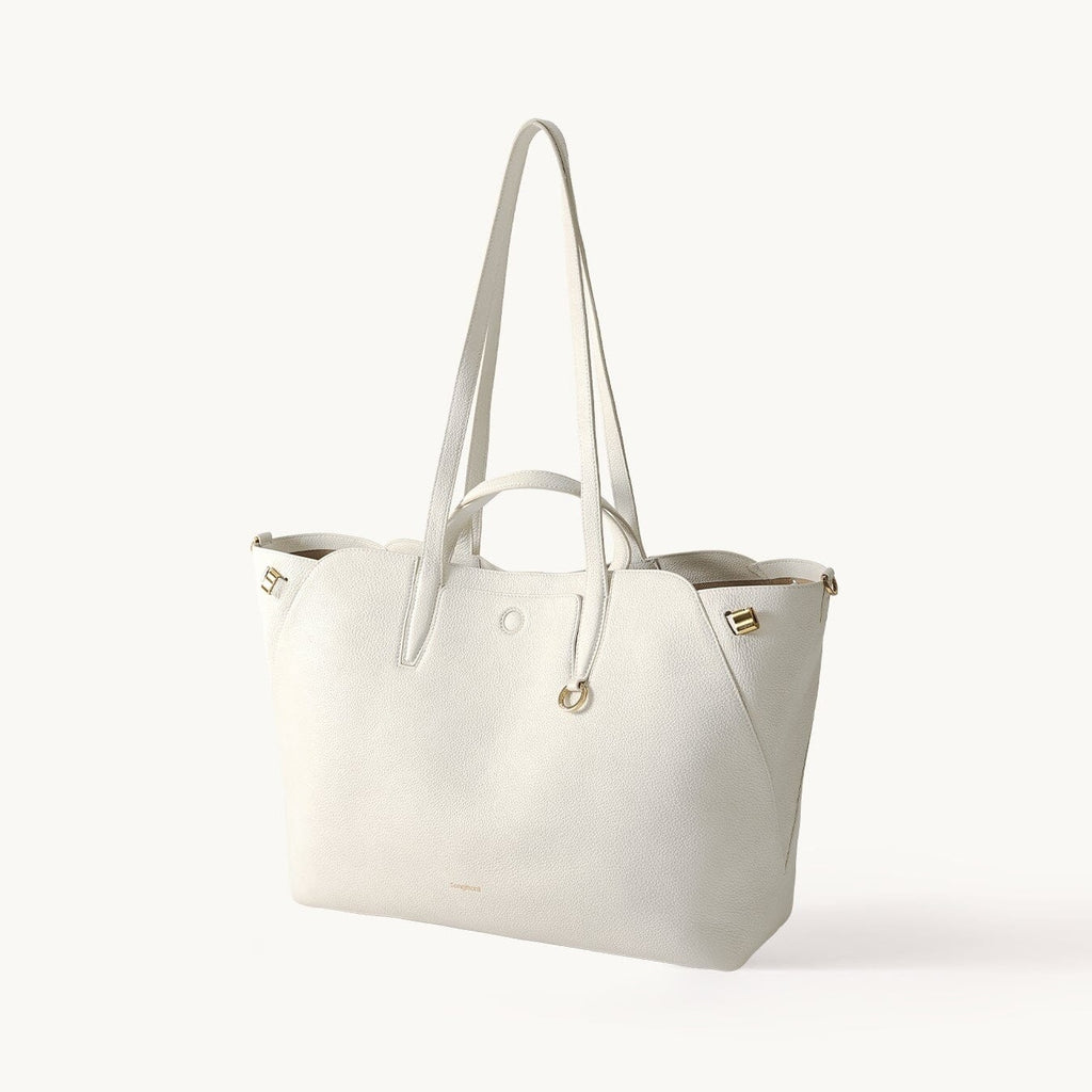 Songmont Large Yore Tote Bag Cloud - three-quarter front view on white