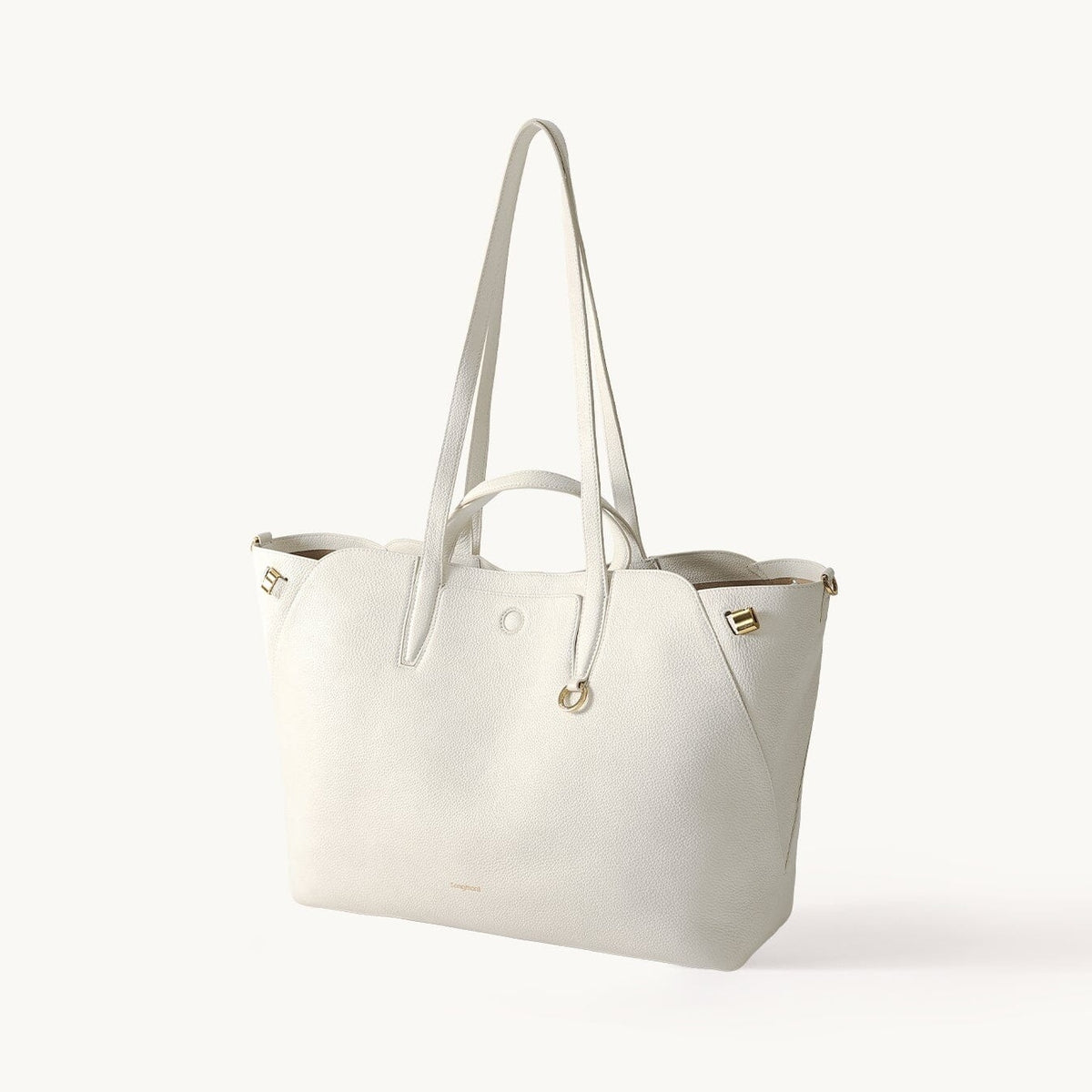 Songmont Large Yore Tote Bag Cloud - three-quarter front view on white