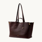 Songmont Large Yore Tote Bag Raisin - three-quarter front view on white
